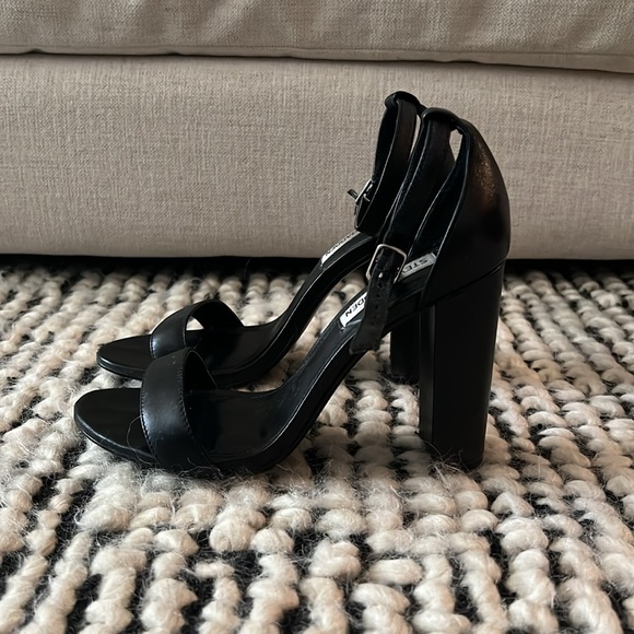 Steve Madden Carrson Black Block Heels Leather - Picture 5 of 8